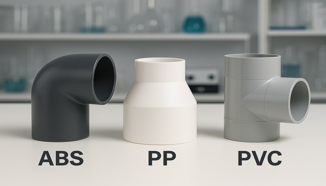 ABS PP PVC plastic HVAC duct fittings material comparison
