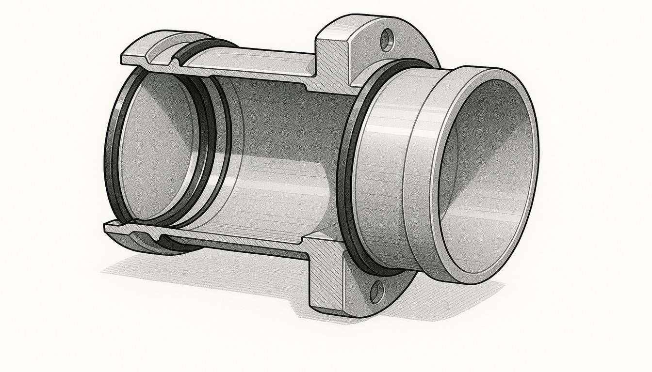 HVAC duct fitting sealing design with precision surfaces
